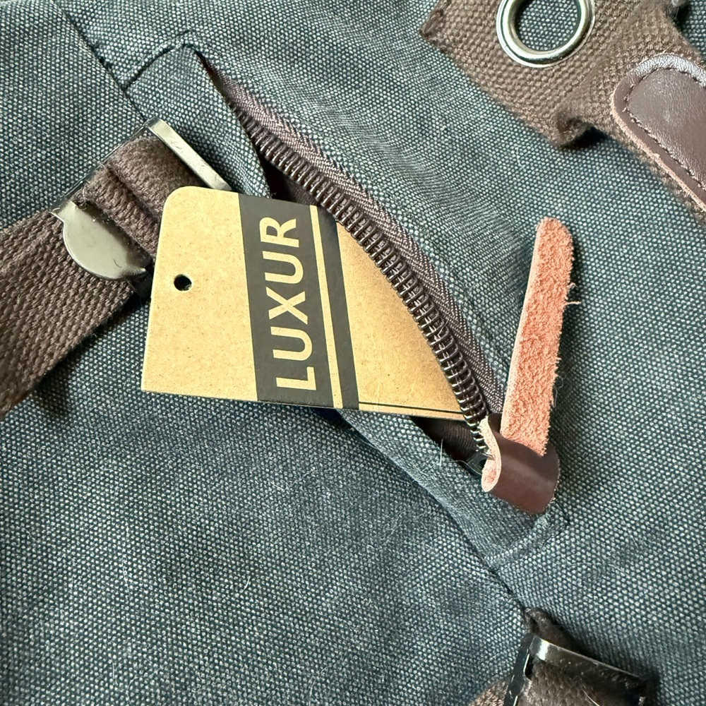 LUXUR Backpack Duffel‎ Bag Travel Luggage Gray Gorpcore Classic School Hiking - Picture 7 of 7